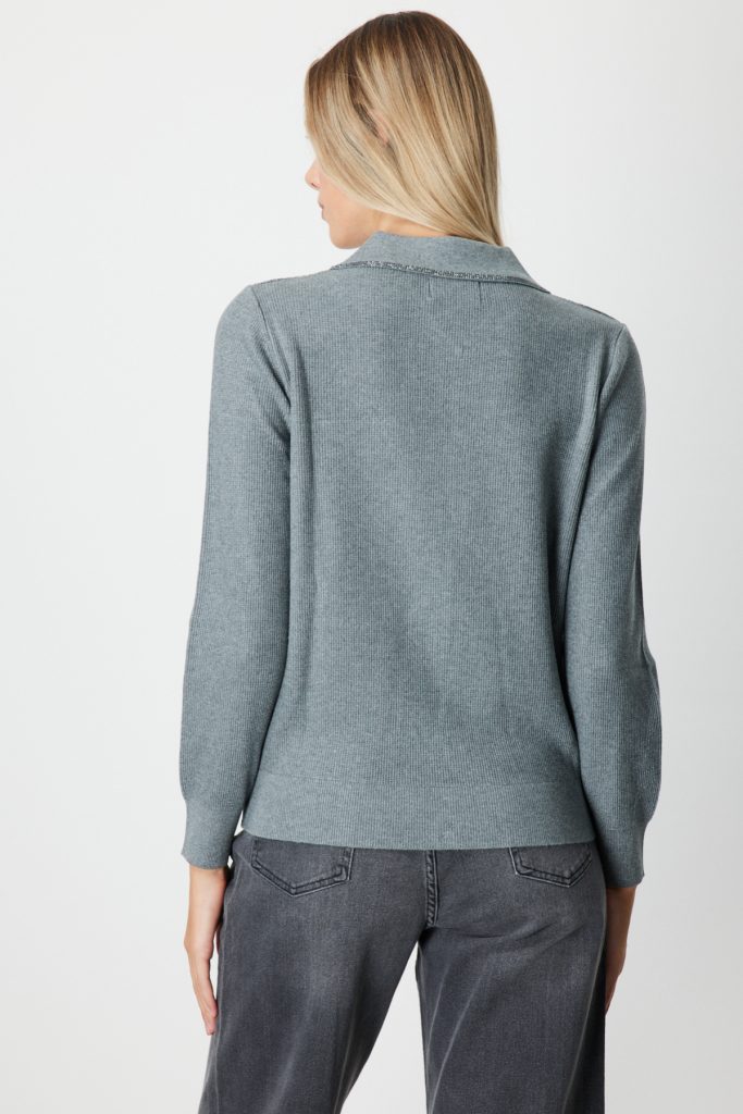 ON TRİKO Taş İşlemeli Triko Hırka 65926 - GRİ