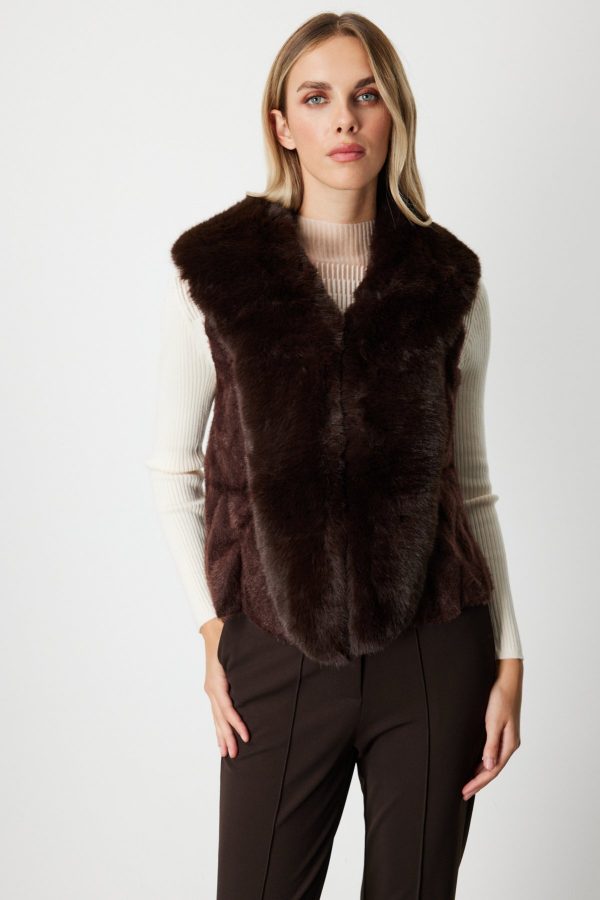 ON TRİKO  On Yakası Kürklü Peluş Yelek 60917