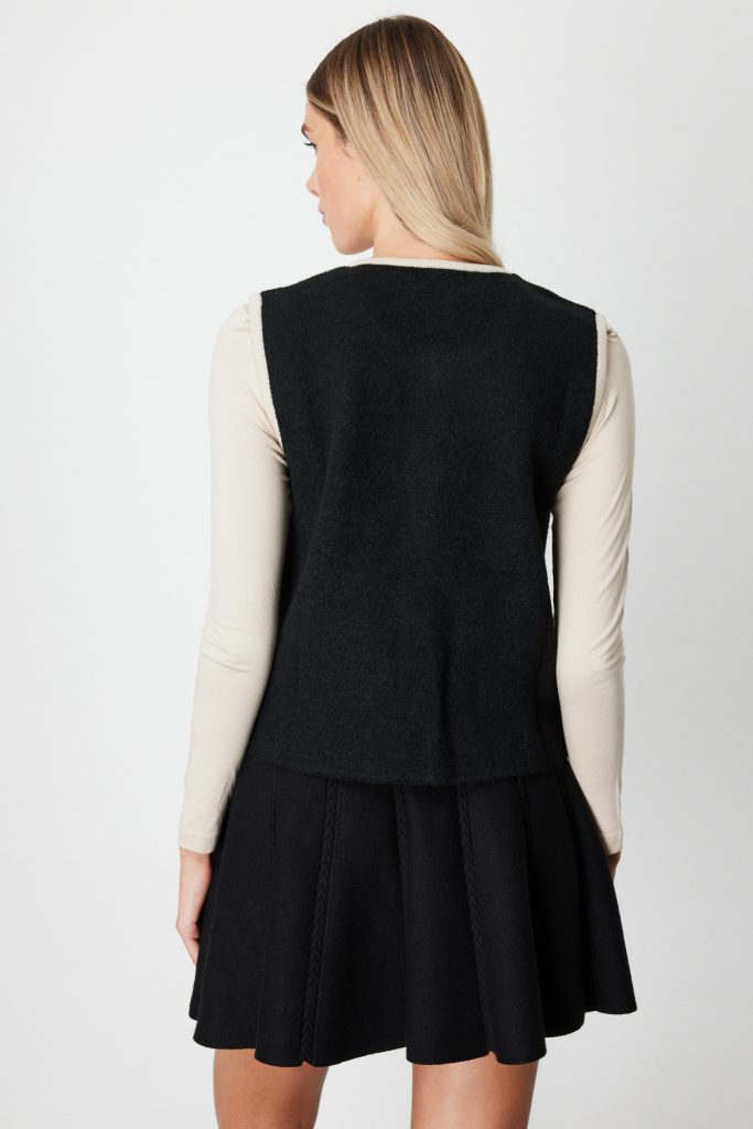 ON TRİKO Dokulu Torba Cepli Yelek  65916 - Siyah