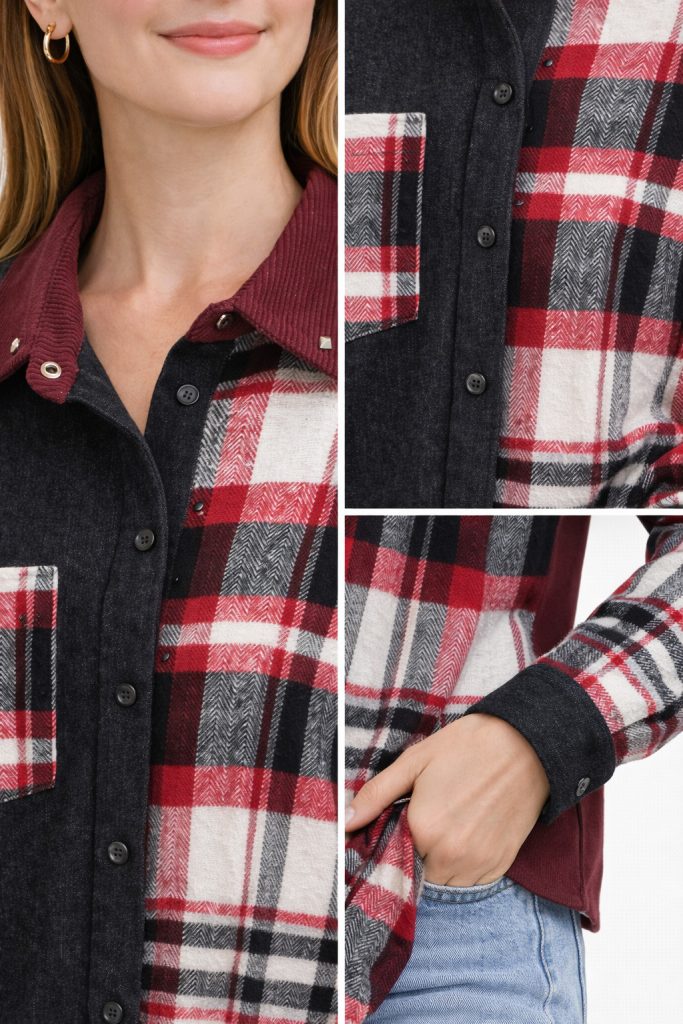 YSATİS Ekose Detaylı Gömlek 6000110 - KIRMIZI