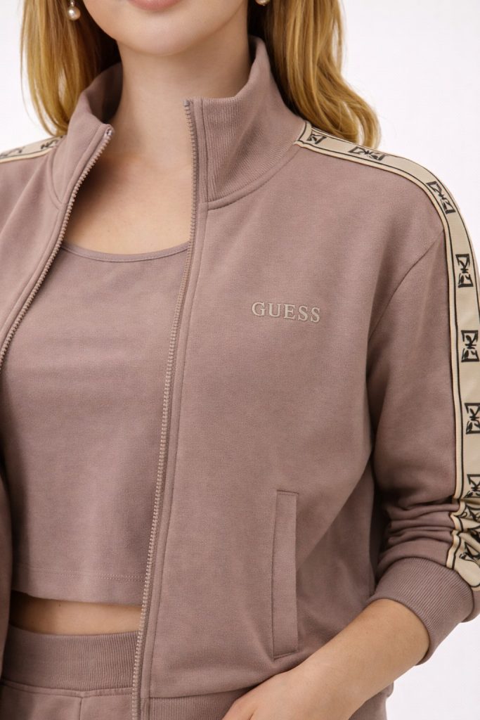 GUESS Yan Şerit Logolu Sweatshirt V2YQ16KB3P2 - pembe