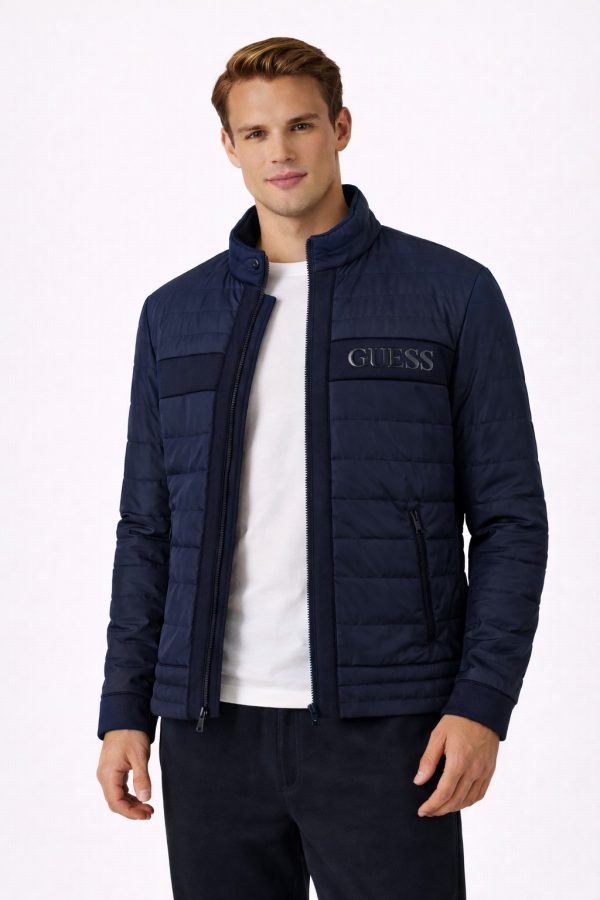 GUESS Streç Dolgulu Erkek Logolu Mont M4YL16WFHD0