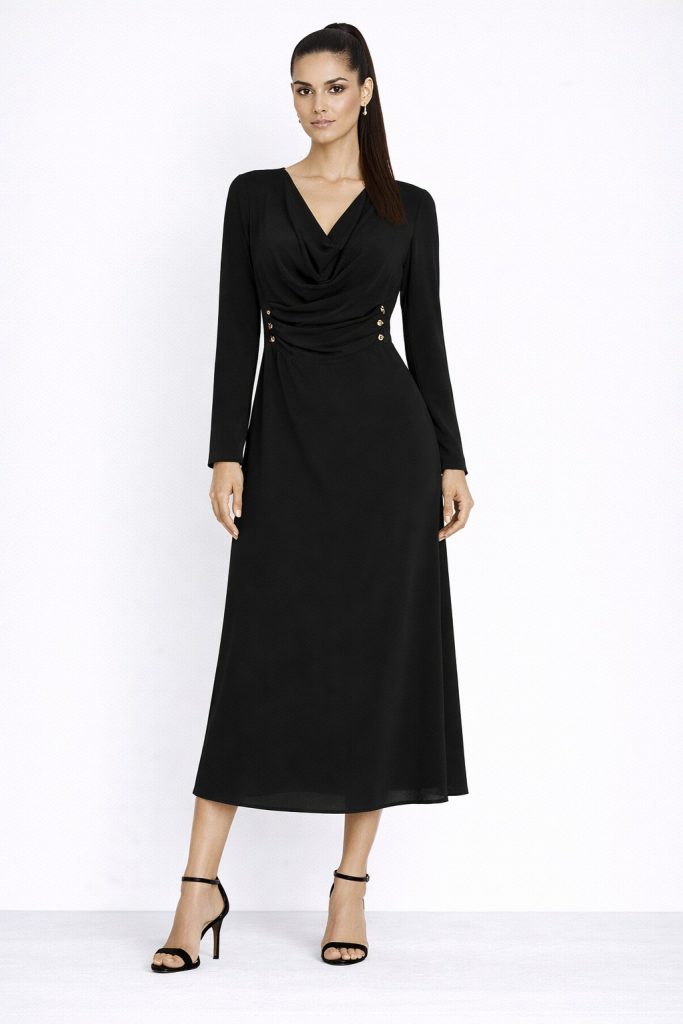 FEVER Uzun Kol Elbise16033 - Siyah