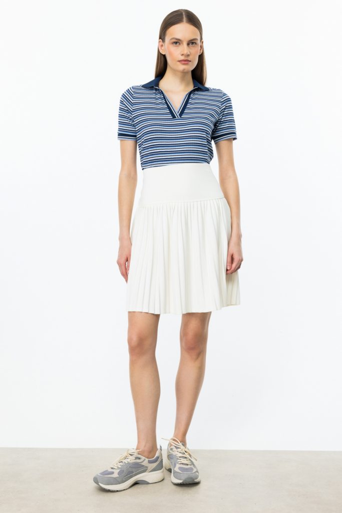 ON TRİKO Pileli Etek 56201 - EKRU