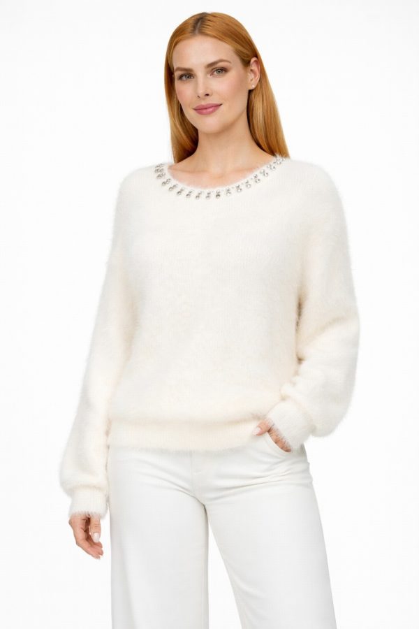 GUESS  Arisa Kadın Beyaz Triko Kazak W5BR58Z3BH0