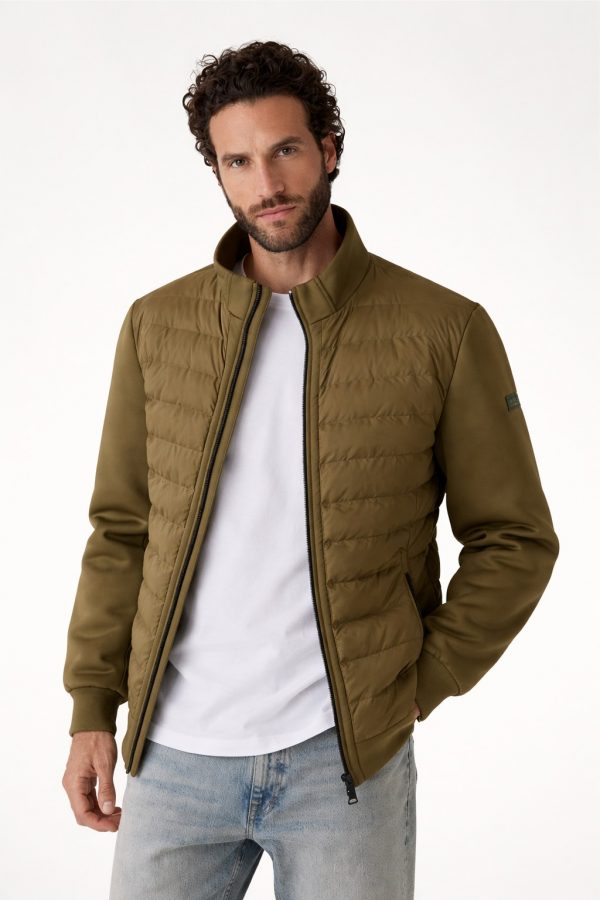 GUESS Yan Kol Logolu Teknik Stretch Scuba Şişme Mont  M4YL37WG9U2