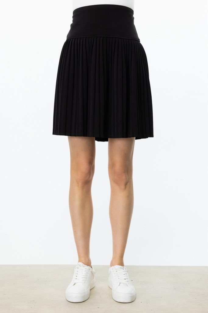 ON TRİKO Pileli Etek 56201 - Siyah