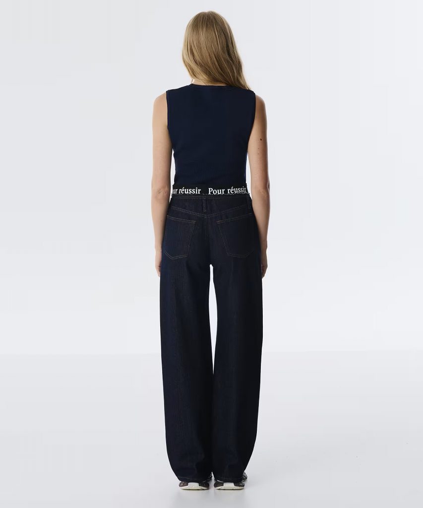 TWİST Sloganlı Elastik Bel Jean Pantolon TW6250018022 - Lacivert