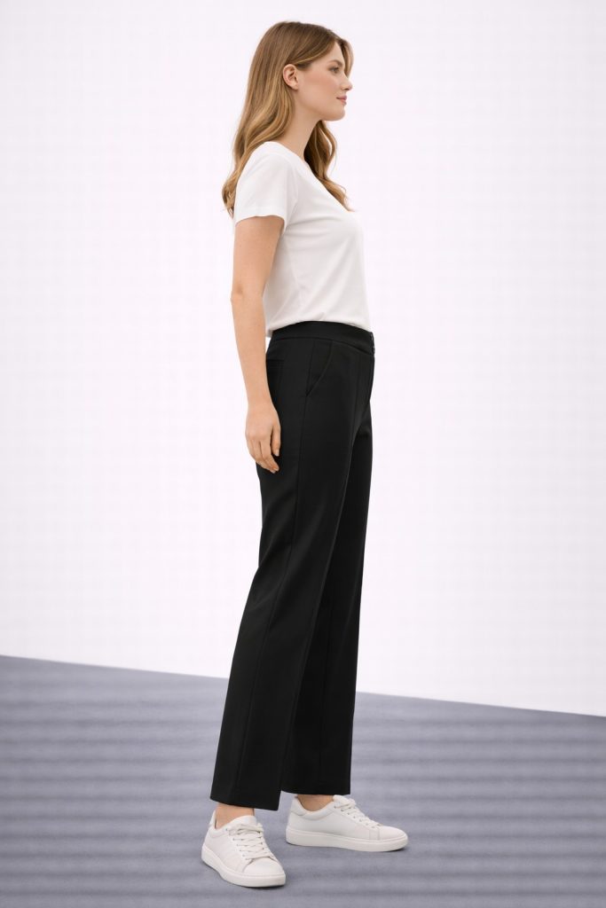 EKOL Beli Kalın Lastikli İspanyol Paça Pantolon  2092 - Siyah