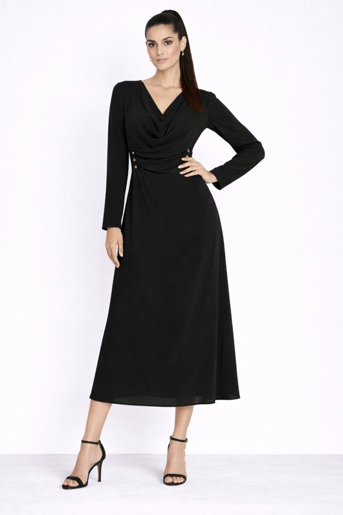 FEVER Uzun Kol Elbise16033 - Siyah