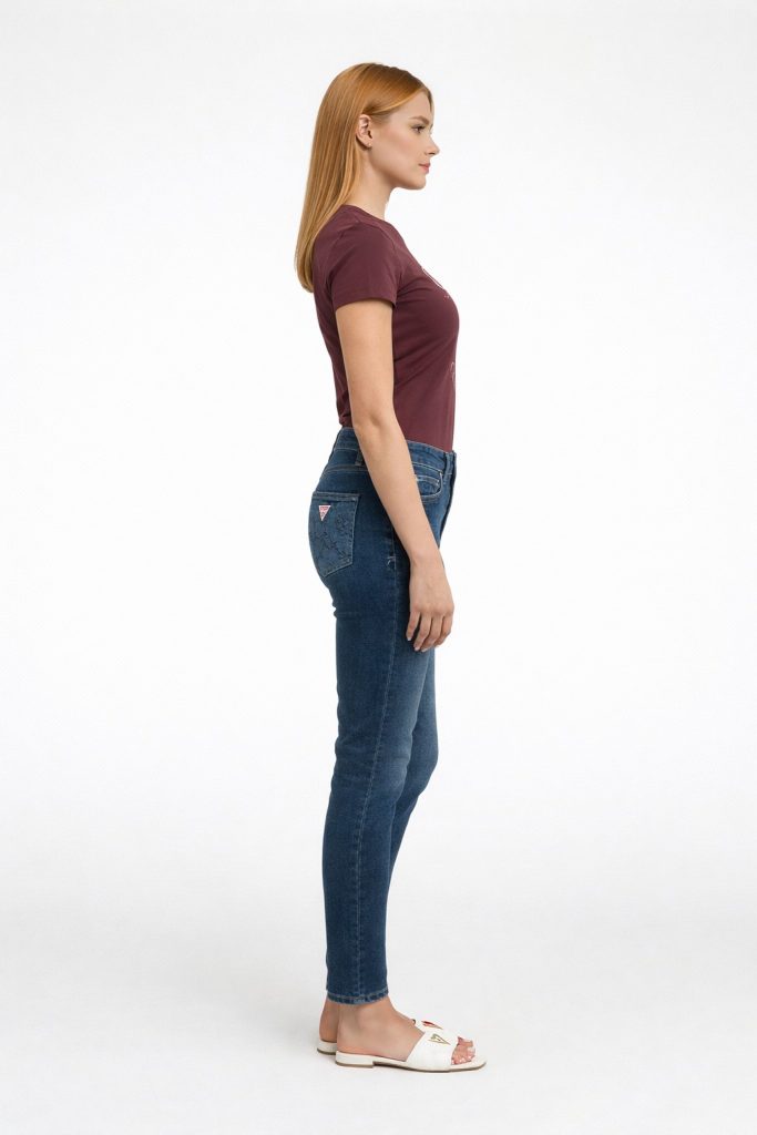 GUESS Yüksek Belli Dar Kesim Kot Pantolon W4BA46D592A