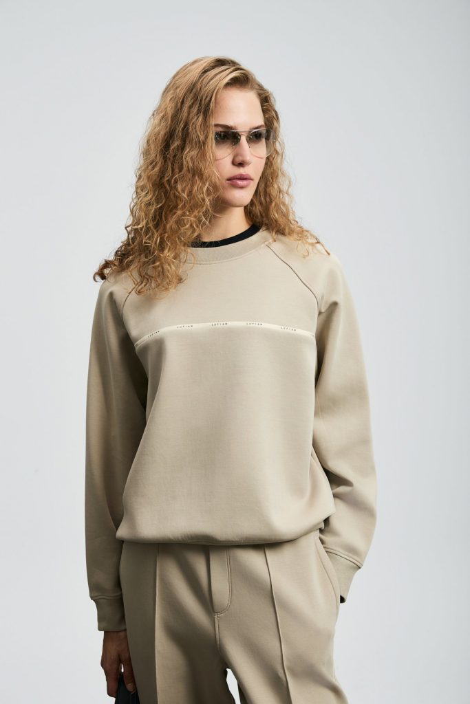 LUFİAN Angelına Kadın Örme Sweatshırt 122030019 - BEJ