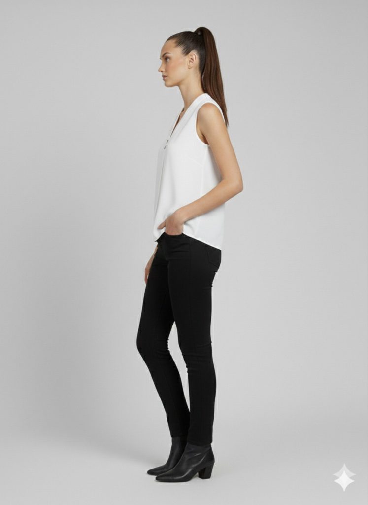 DOSSODOSSİ VANGELİZA Sıfır Kol Bluz 44630 - Beyaz