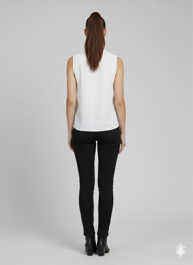 DOSSODOSSİ VANGELİZA Sıfır Kol Bluz 44630 - Beyaz