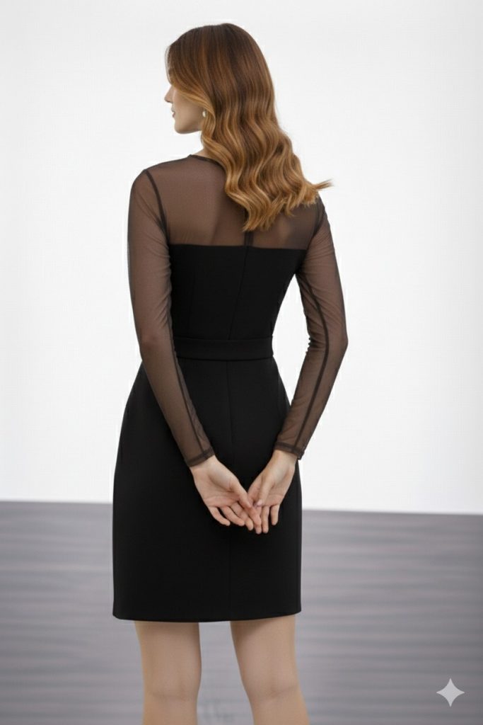 CHILIA Önü Yırtmaçlı Elbise 81289 - Siyah