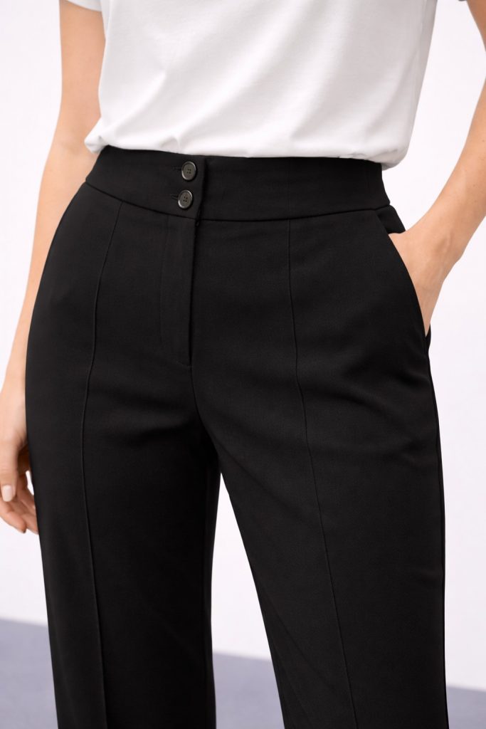 EKOL Beli Kalın Lastikli İspanyol Paça Pantolon  2092 - Siyah