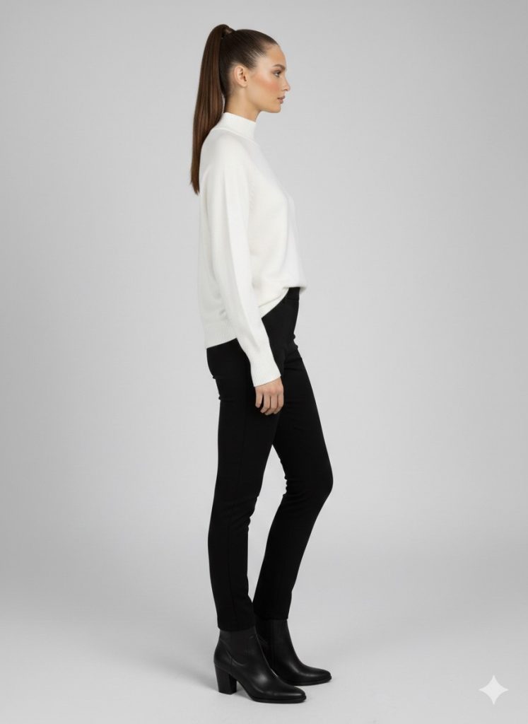 KAYRA Örgü Desen Düşük Omuz Triko Tunik TRK17 - kemik