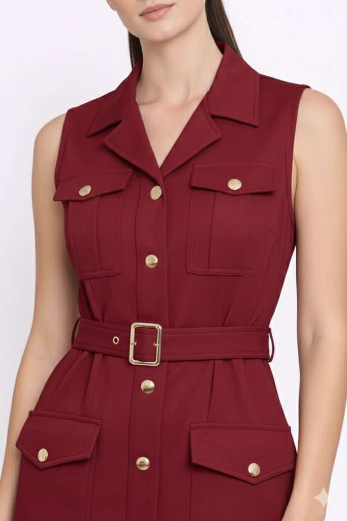 MEZZURA Kemerli Elbise 1062 - KIRMIZI