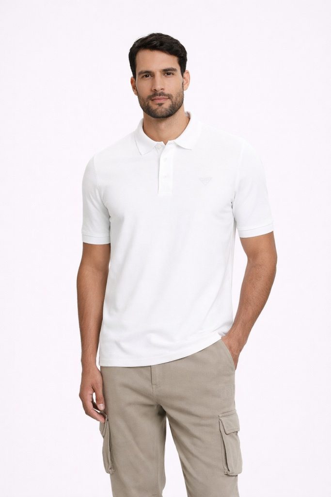 GUESSSlim Fit Polo T-Shirt  Z5YP02K9WF1 - Beyaz