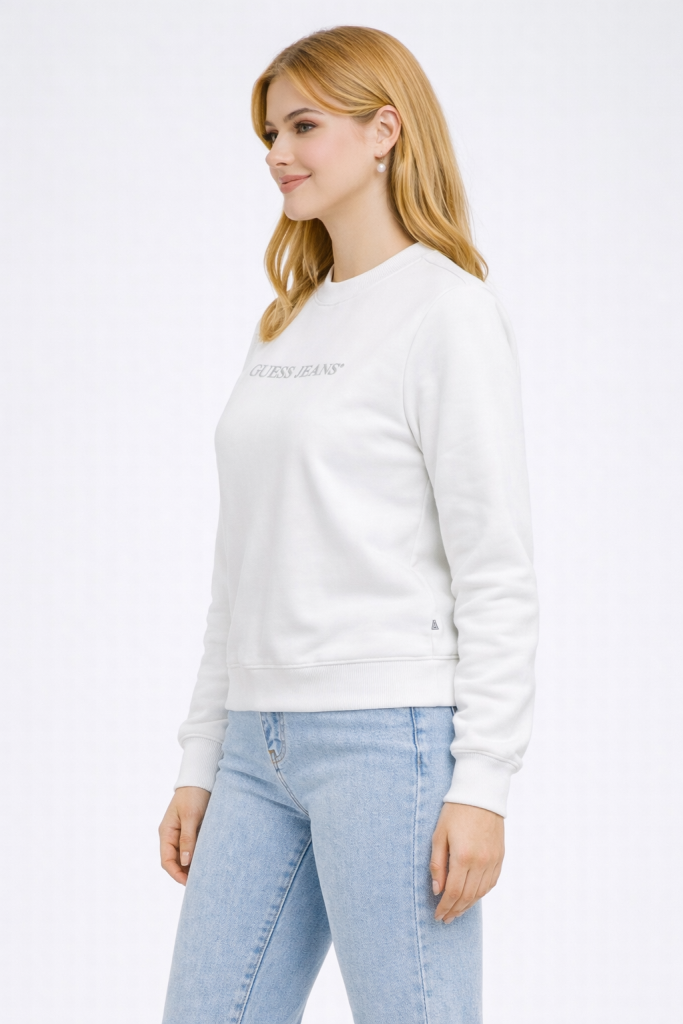 GUESS Jeans Kadın Sweatshirt  W4YQ10KC811 - Beyaz