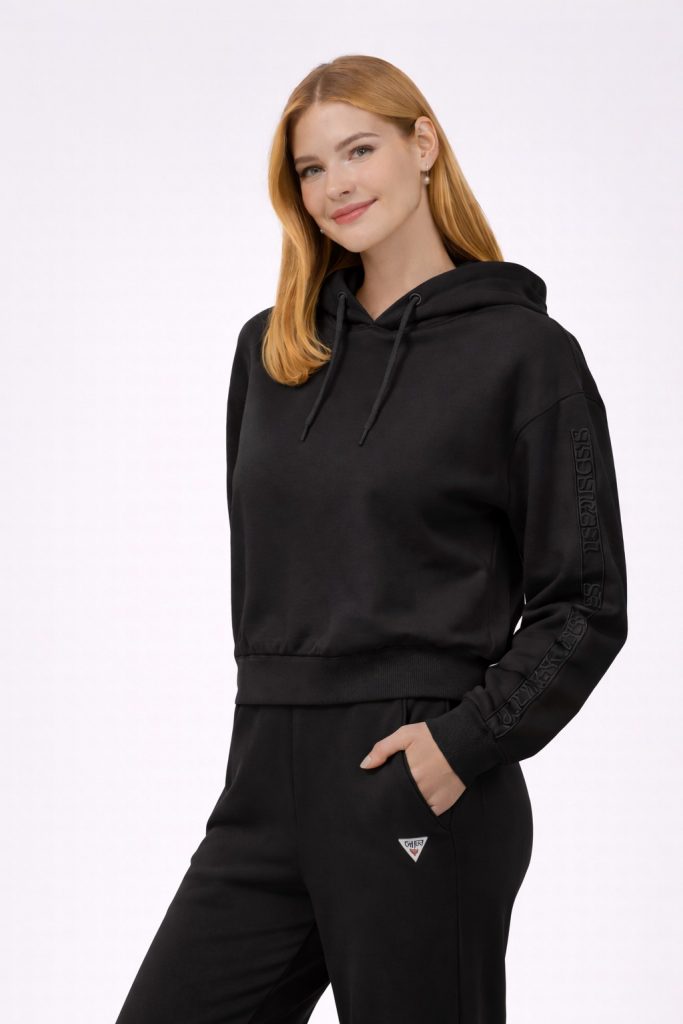 GUESS Stacıe Kadın Sweatshırt V4BQ00KC5O0 - Siyah