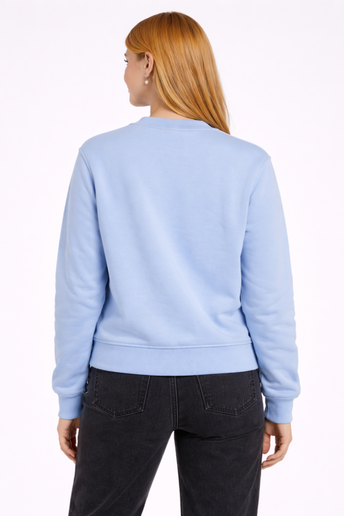 GUESS Triangle Eco Sleek Poly Cotton Fleece Sweatshirt  W4YQ26K9Z21 - MAVİ