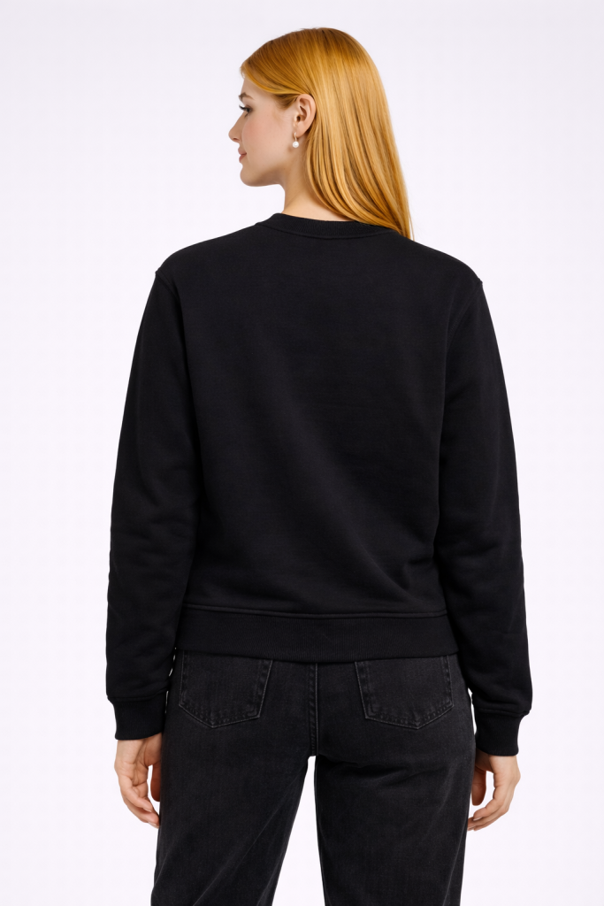 GUESS Triangle Eco Sleek Poly Cotton Fleece Sweatshirt  W4YQ26K9Z21 - Siyah