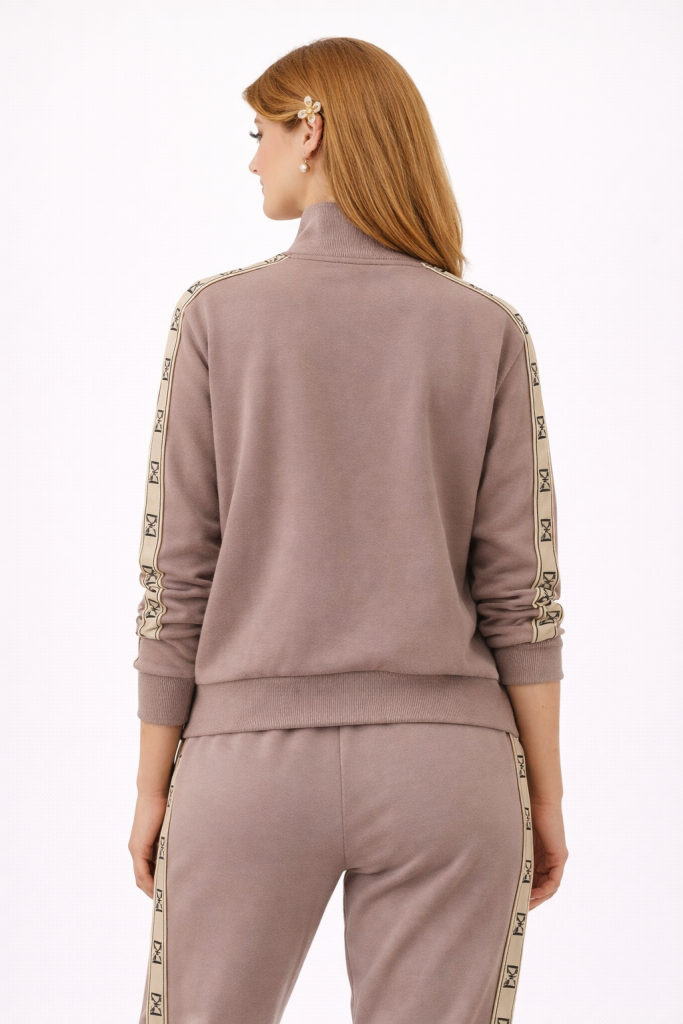 GUESS Yan Şerit Logolu Sweatshirt V2YQ16KB3P2 - pembe