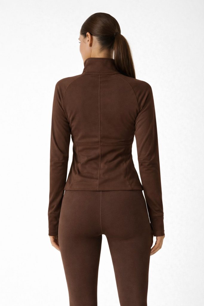 Guess Margot Uzun Kollu Fermuarlı Aktif Kadın Sweatshırt V6RP15KD952 - kahve