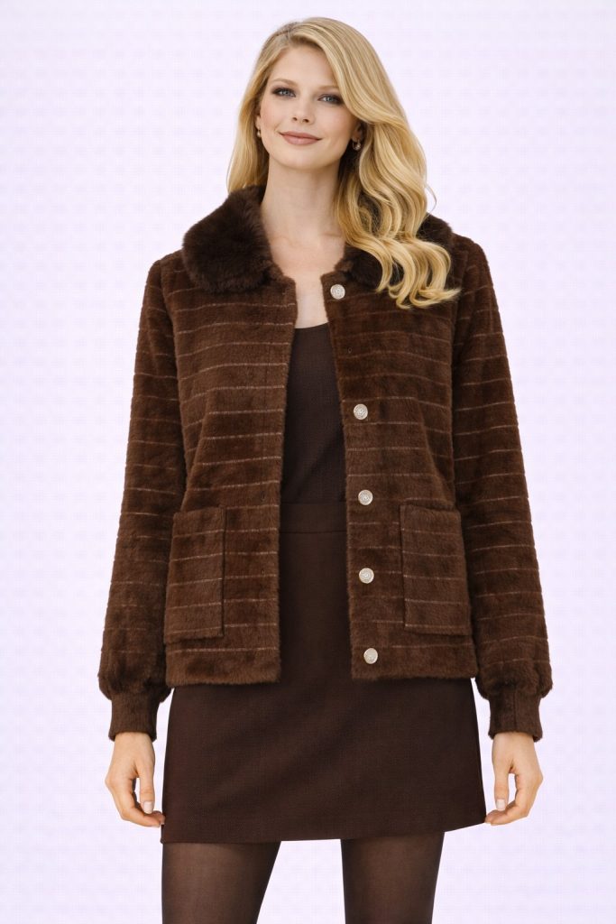 BDK Yakası Kürk Detaylı Mont 3001