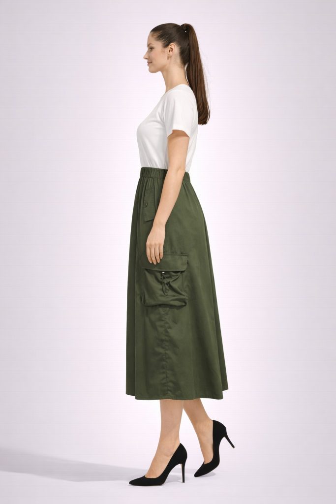 BDK Cep Detaylı  Elbise IS5680 - HAKİ