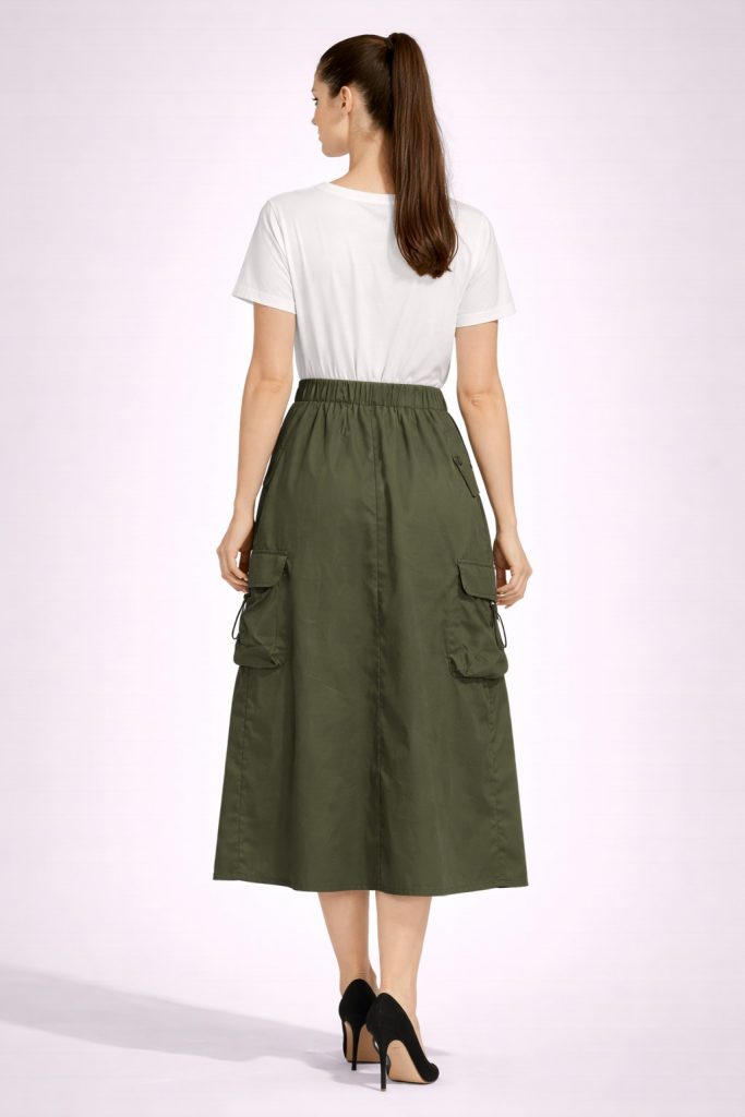 BDK Cep Detaylı  Elbise IS5680 - HAKİ