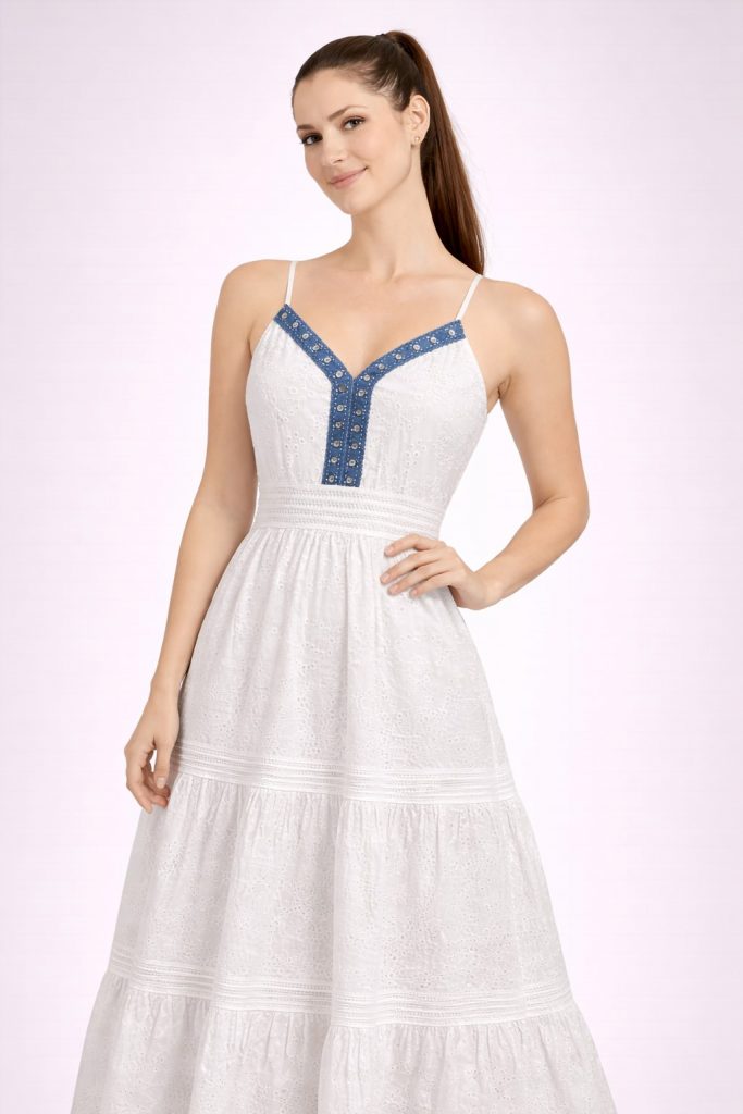 BDK Yazlık Elbise R8137 - Beyaz