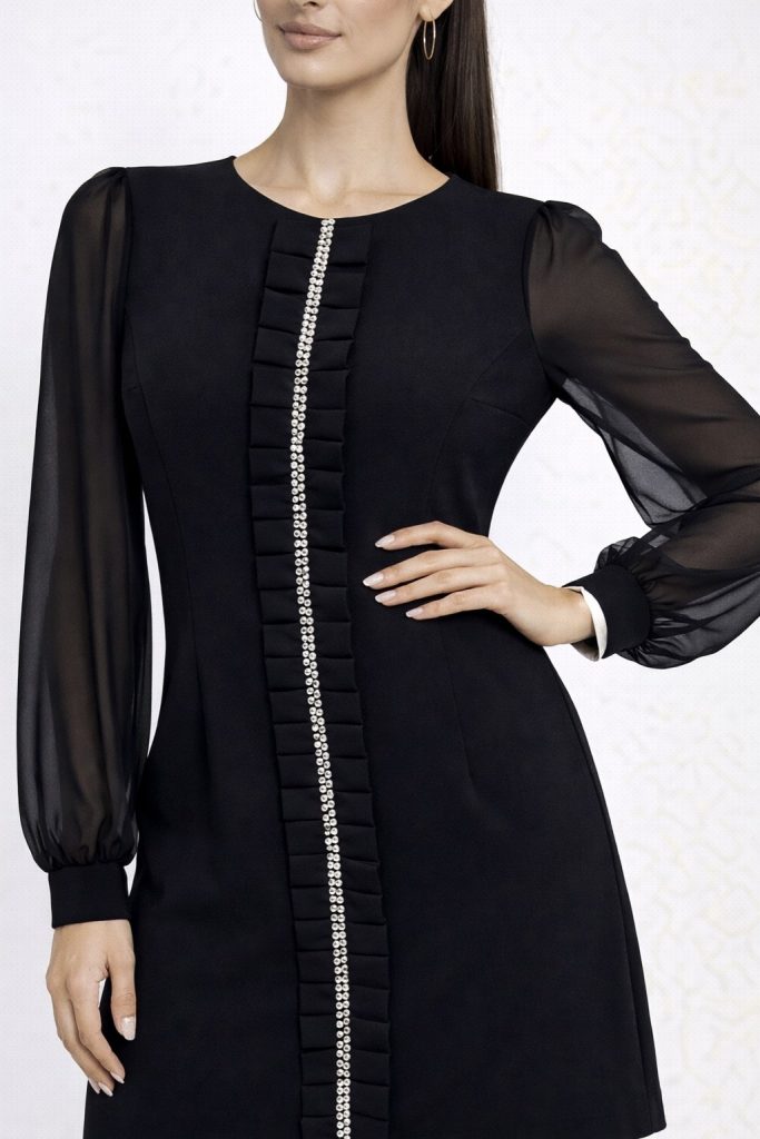 BEETHOVEN Taşlı Elbise 3324 - Siyah