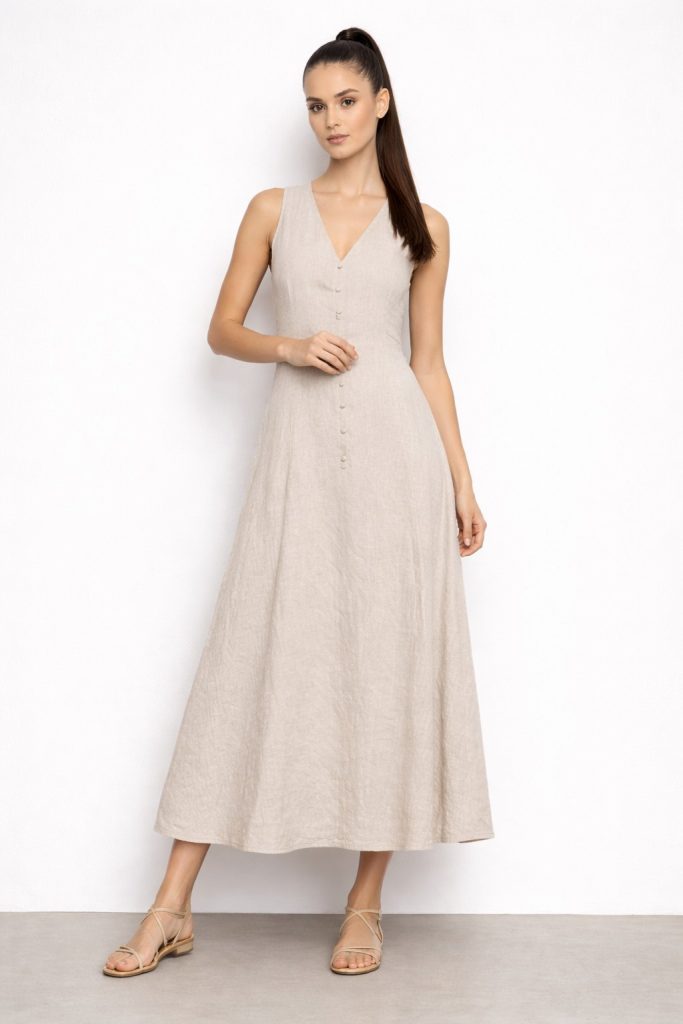 BEETHOVEN Salkım Düğme Detaylı Elbise 75019