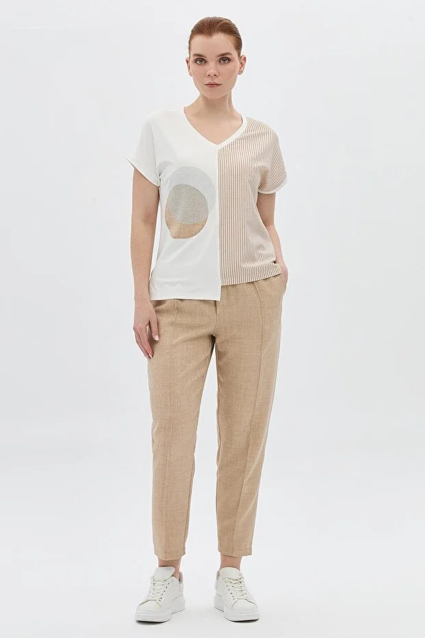 DAİDO Nervürlü Yandan Cepli Pantolon 03810 - BEJ
