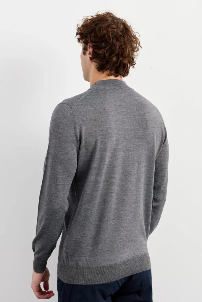 DESEN Basic Yarım Balıkçı İnce Triko Kazak 21604 - FÜME