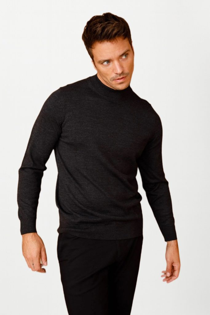 DESEN Basic Yarım Balıkçı İnce Triko Kazak 21604 - Siyah