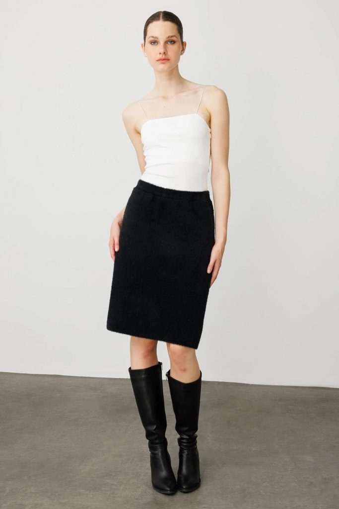 DESEN Triko Kısa Etek 25004 - Siyah