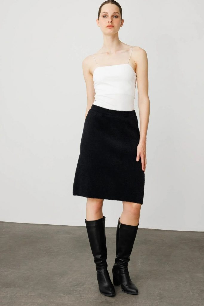 DESEN Triko Kısa Etek 25004 - Siyah