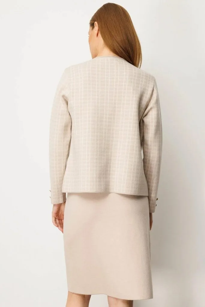 DESEN Triko Kareli Simli Ceket Hırka 25065