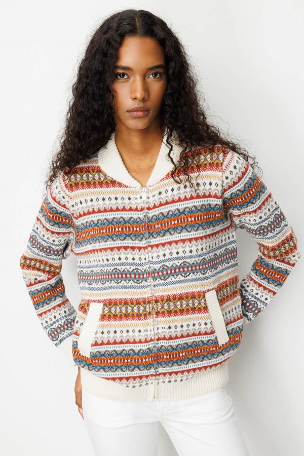 DESEN Hakim Yaka Jakarlı Yün Hırka 25102