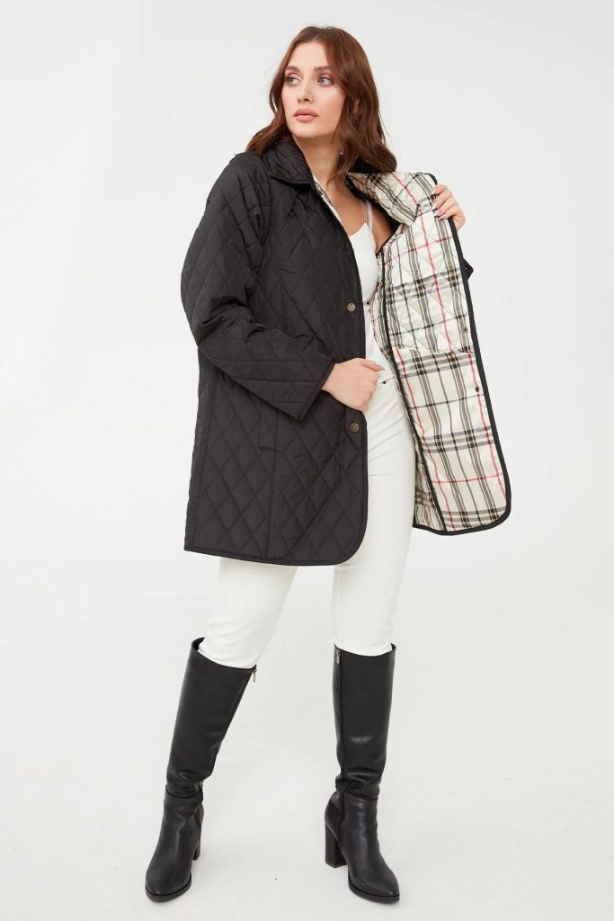 DESEN Kapitone Mont 21438 - Siyah