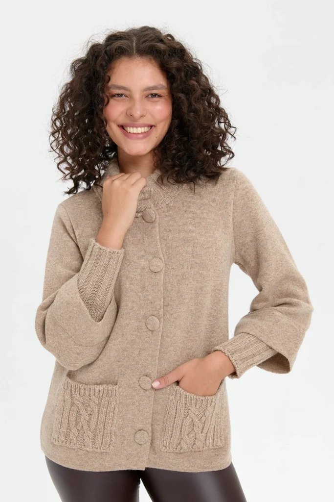 DESEN TRİKO Dik Yaka Truvakar Kol Kısa Yün 24046