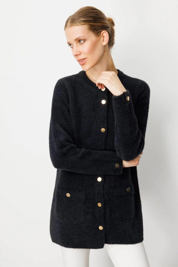 DESEN TRİKO Sıfır Yaka Metal Düğmeli Araboy Afrodit Triko 25007