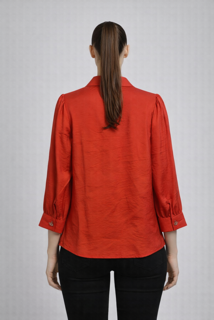 DOSSO DOSSİ Süs Düğmeli Gömlek 3755 - mercan