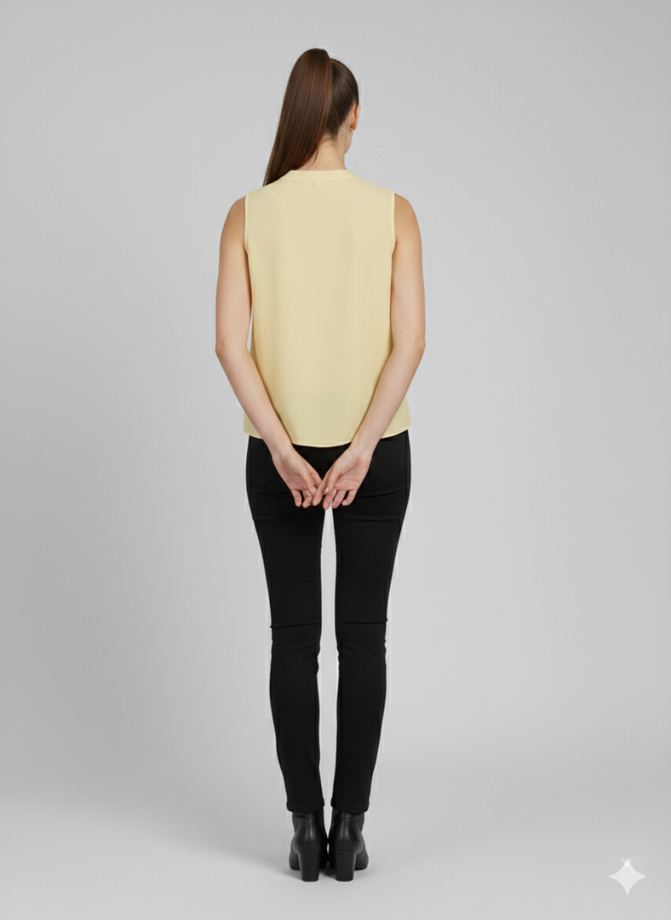 DOSSODOSSİ VANGELİZA Sıfır Kol Bluz 44630 - SARI