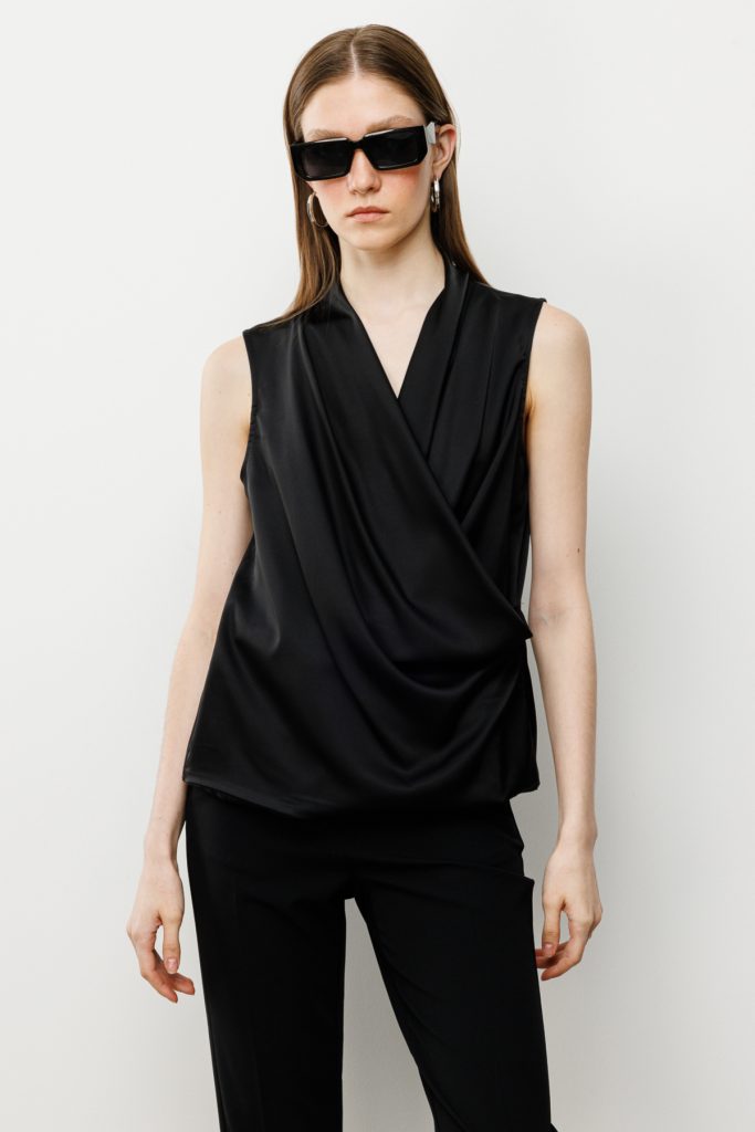 EKOL Kolsuz Saten Bluz 3012