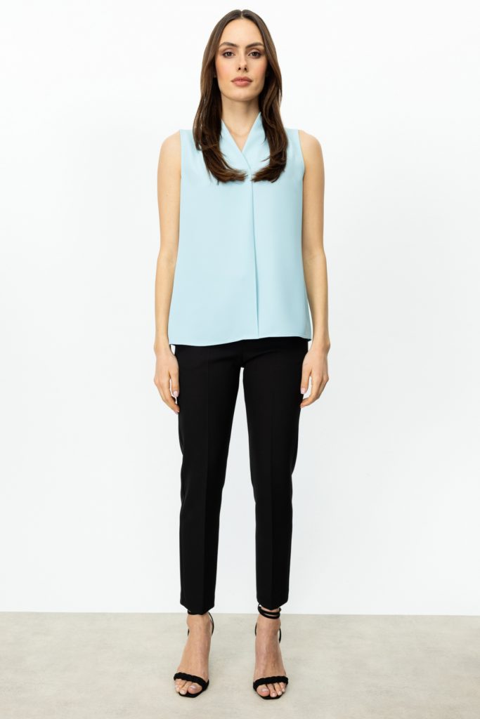 EKOL Omzu Drapeli Kolsuz Bluz  3062 - mint