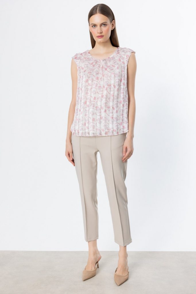 EKOL  Kolsuz Bluz 3124 - pembe